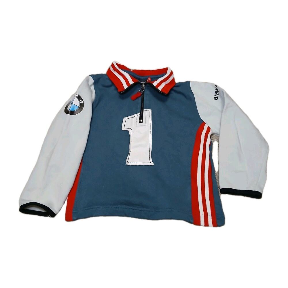 BMW Motorrad Kids Racing Shirt 3-4T Blue White Red Long‎ Sleeve Polo #1 Logo